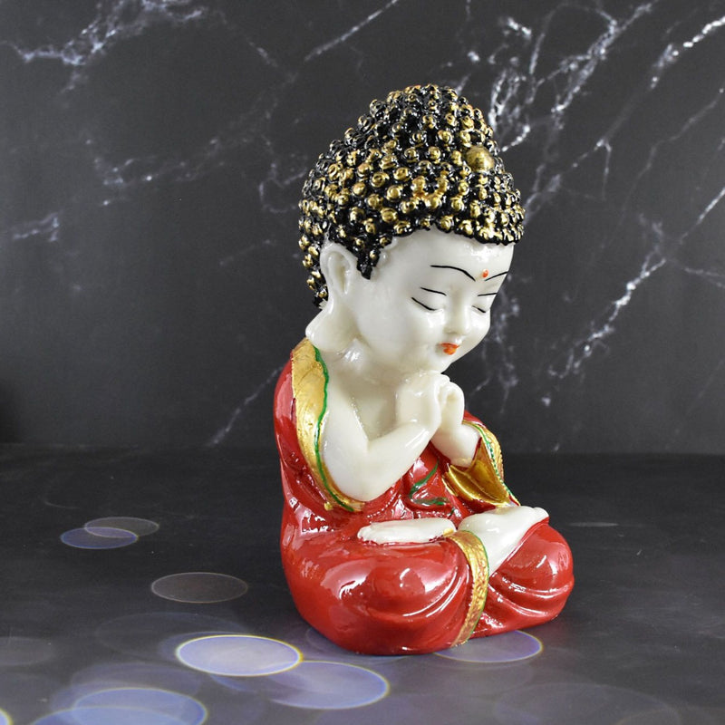 Marbel Buddha in Thinking Position : Red - Deczo