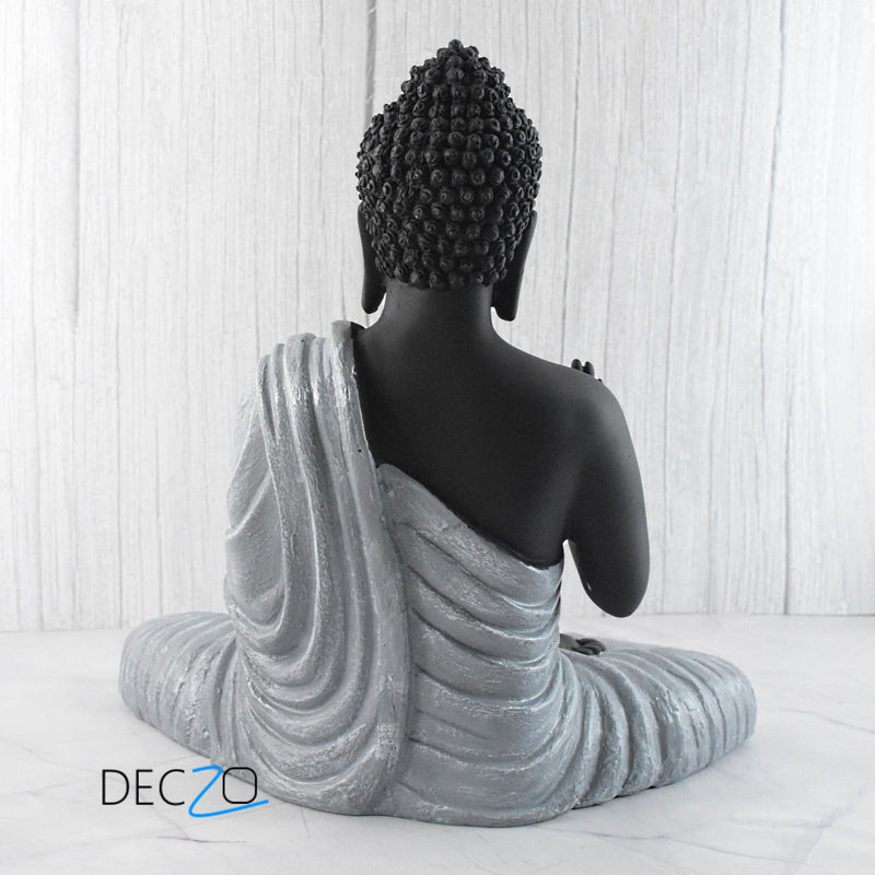 Big Size Meditating Buddha Idol : Grey - Deczo