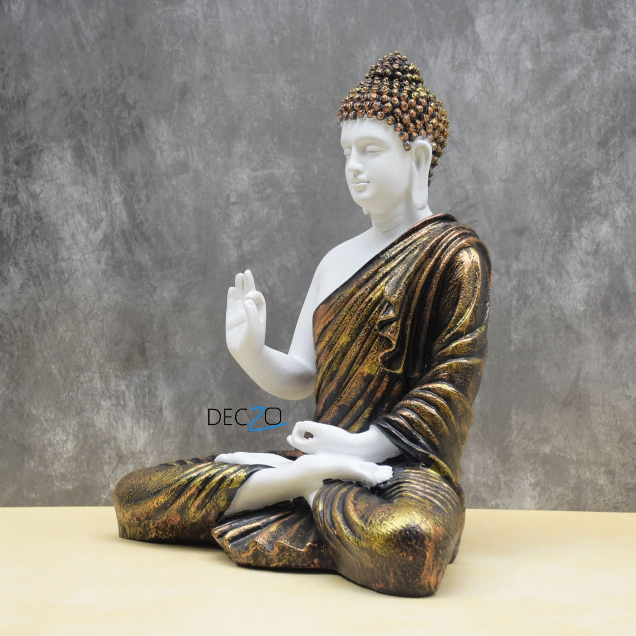 Large Blessing Buddha Statue : Silky Golden - Deczo