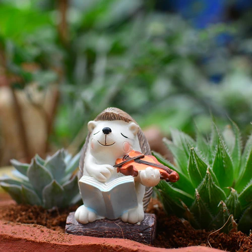 Miniature Hedgehog Playing Violin Decor - Deczo