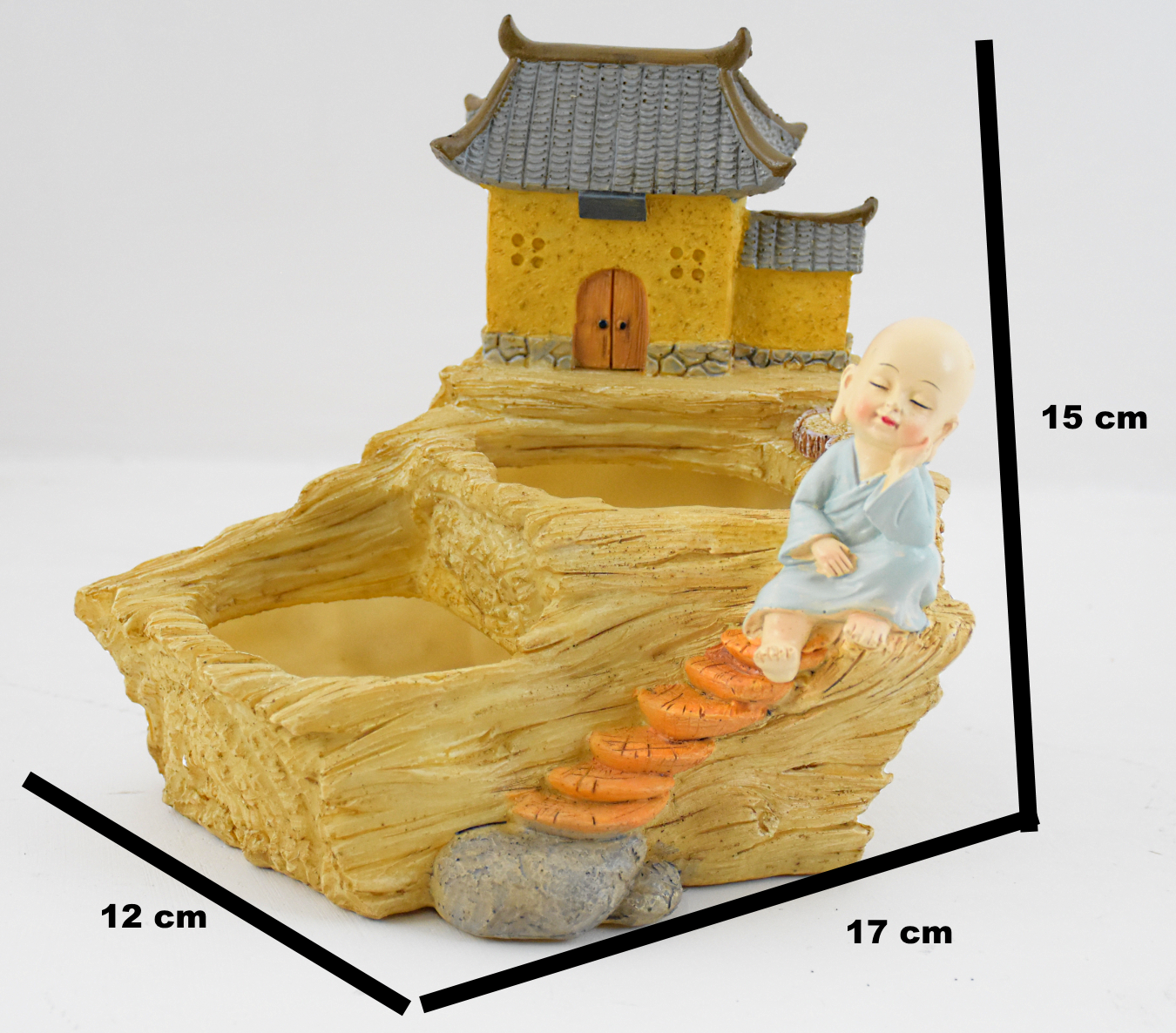 Monk Sitting Near Home Resin Succulent Pot - Deczo