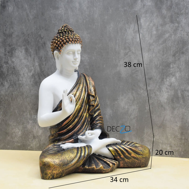 Large Blessing Buddha Statue : Silky Golden - Deczo