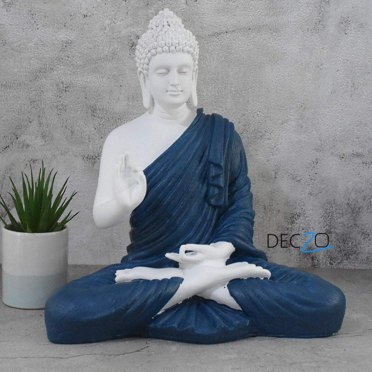Large Blessing Buddha Statue : Royal Blue - Deczo