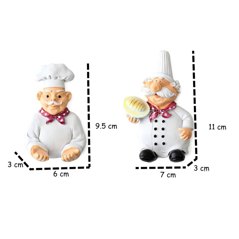 Cartoon Chef  Set of 2 Plug Holder Power Cord Socket Hanger Organizer Wall Hanging Hook Resin Kitchen Hooks Gadgets Self Adhesive Creative