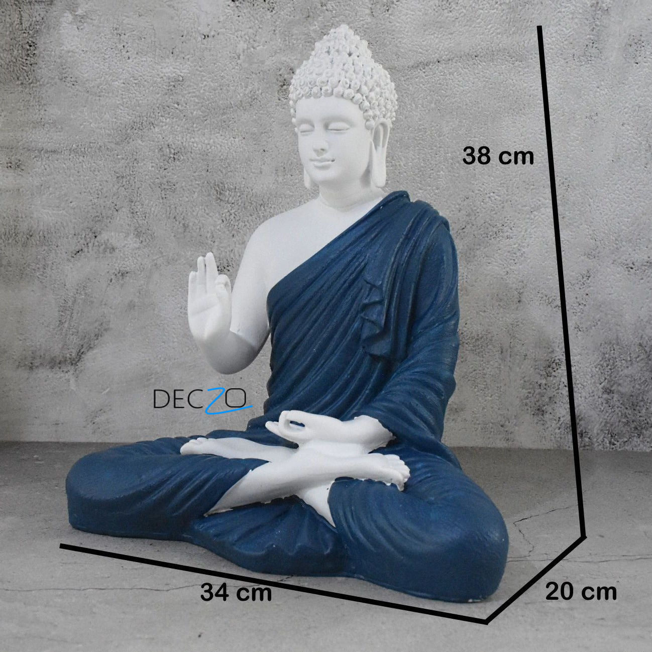 Large Blessing Buddha Statue : Royal Blue - Deczo