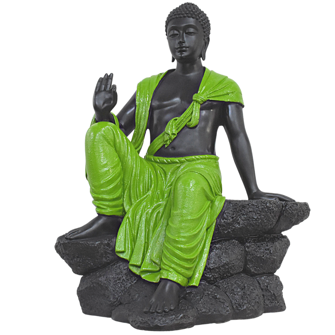 XL Size Buddha Resting on Stone – (72 CM, Green) - Deczo