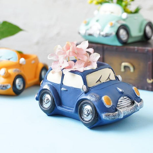 Classic Car Resin Plant Pot : Blue - Deczo