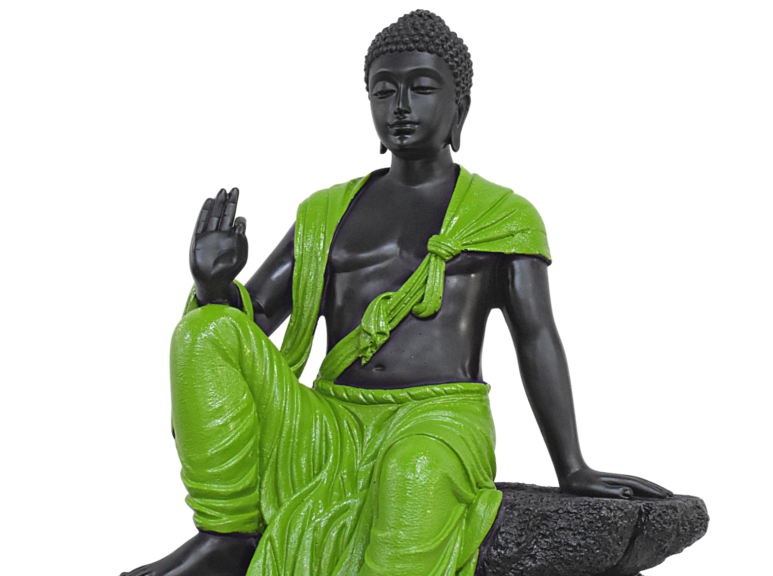 XL Size Buddha Resting on Stone – (72 CM, Green) - Deczo