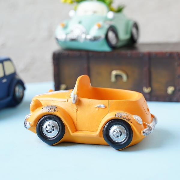 Classic Car Resin Plant Pot : Orange Color - Deczo