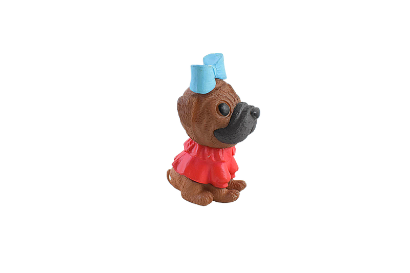 Cute Bulldog Puppy with Ribbon Miniature for Garden decor - Deczo