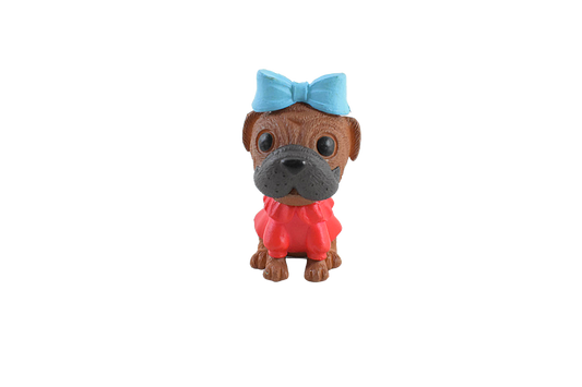 Cute Bulldog Puppy with Ribbon Miniature for Garden decor - Deczo