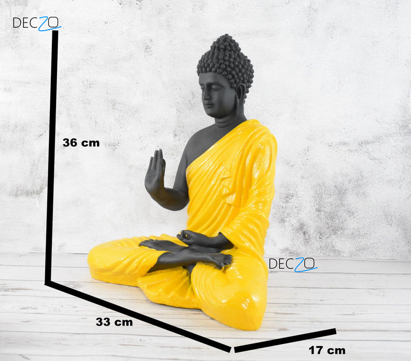 Big Size Meditating Buddha Idol : Yellow - Deczo