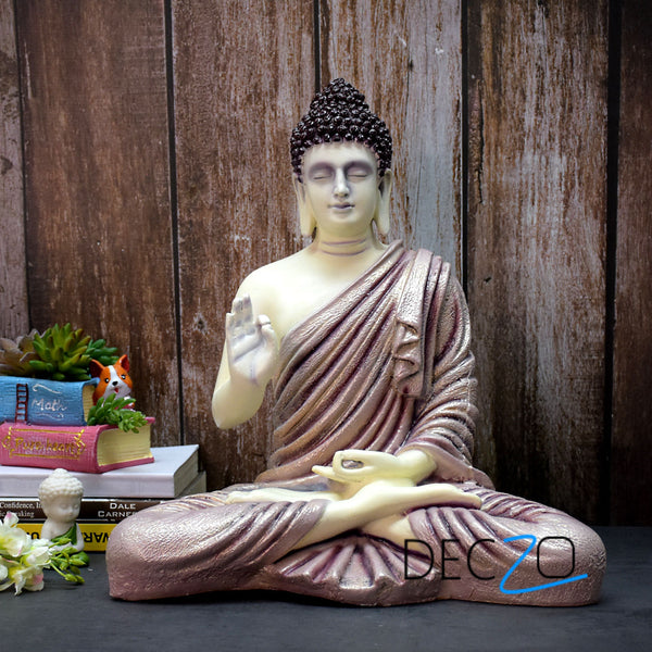 1.25 Feet Blessing Buddha Idol : Golden Blend Purple - Deczo