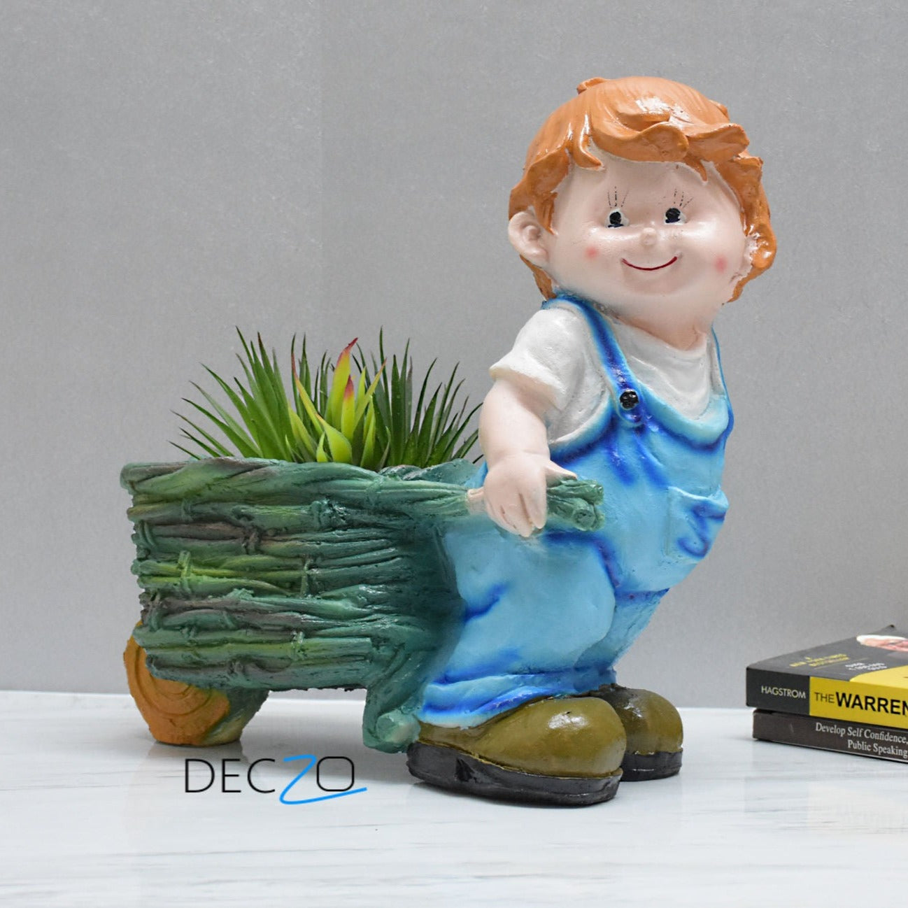 Boy Holding Cart Planter - Deczo