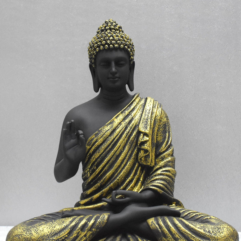 Big Size Meditating Buddha Idol : Golden Black - Deczo