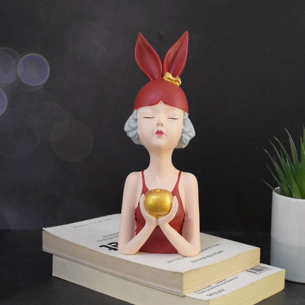 The Girl holding apple :Red - Deczo