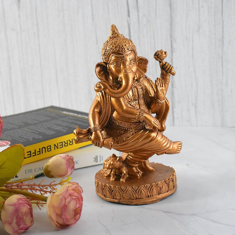 Dancing Ganesha Showpiece : Copper Color - Deczo