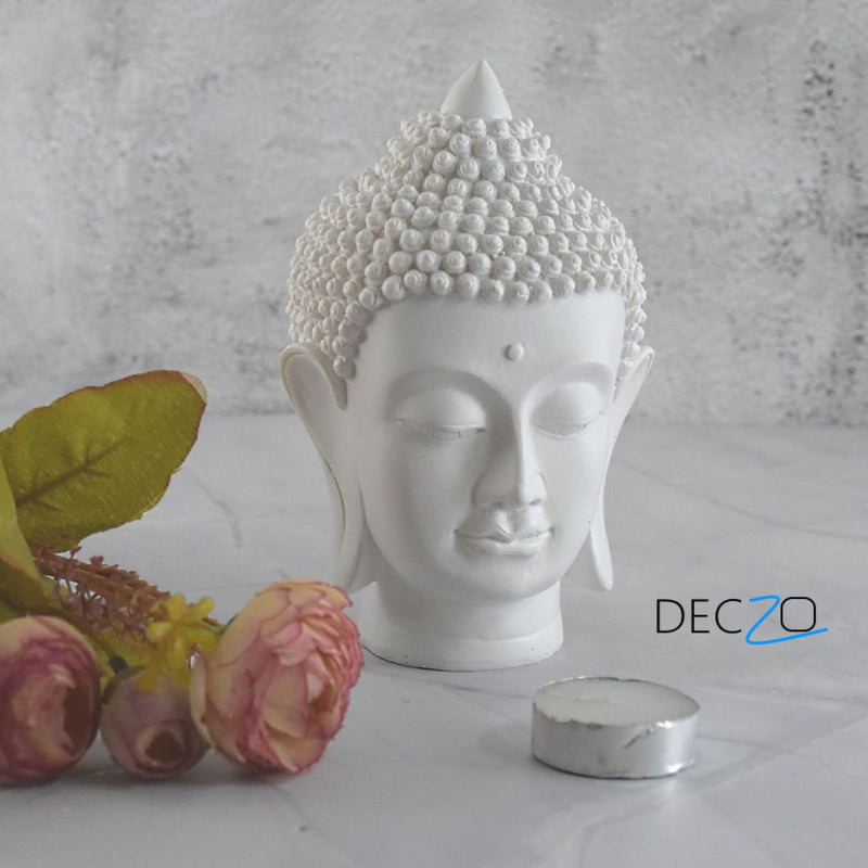 White Color Buddha Head - Deczo