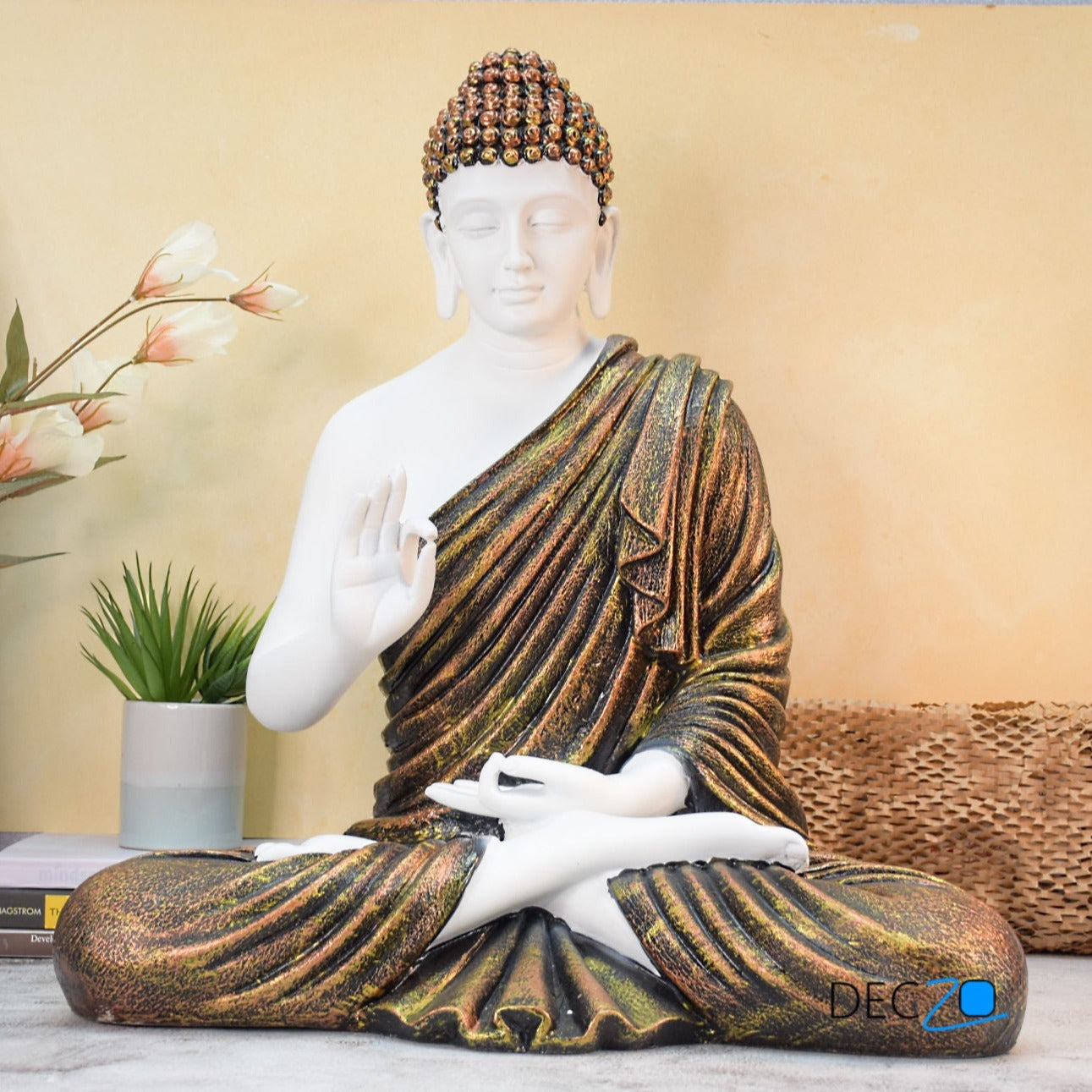 2 Feet Serene Blessing Buddha Idol- Copper Touch - Deczo