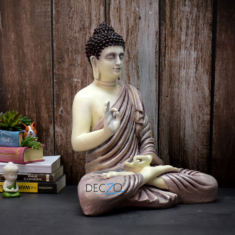 1.25 Feet Blessing Buddha Idol : Golden Blend Purple - Deczo