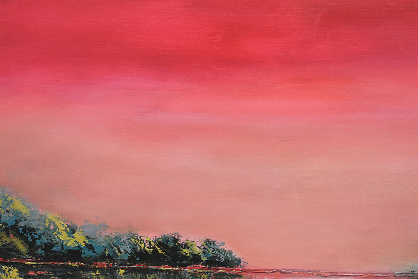 The Evening Meadows Handmade Acrylic on Canvas Abstract Wall Painting - Deczo