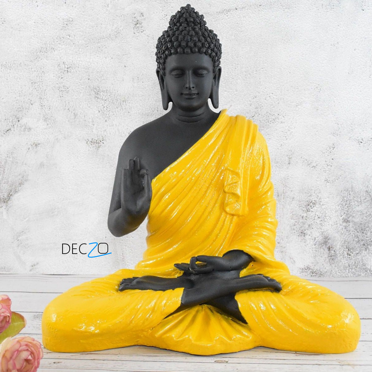 Big Size Meditating Buddha Idol : Yellow - Deczo
