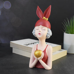 The Girl holding apple :Red - Deczo