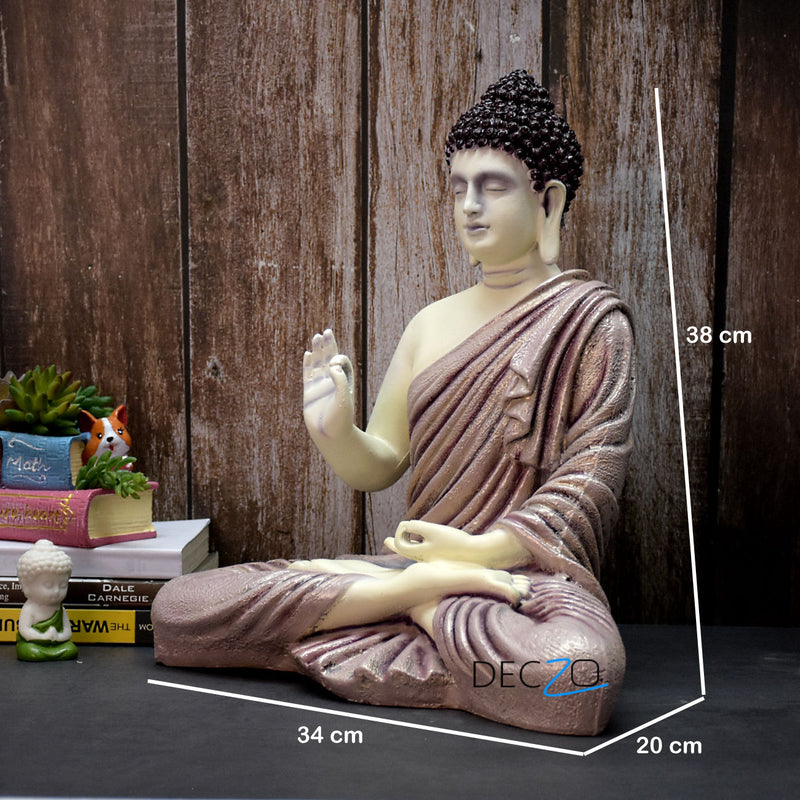 1.25 Feet Blessing Buddha Idol : Golden Blend Purple - Deczo