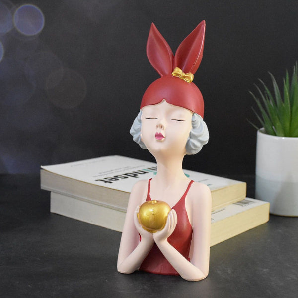 The Girl holding apple :Red - Deczo