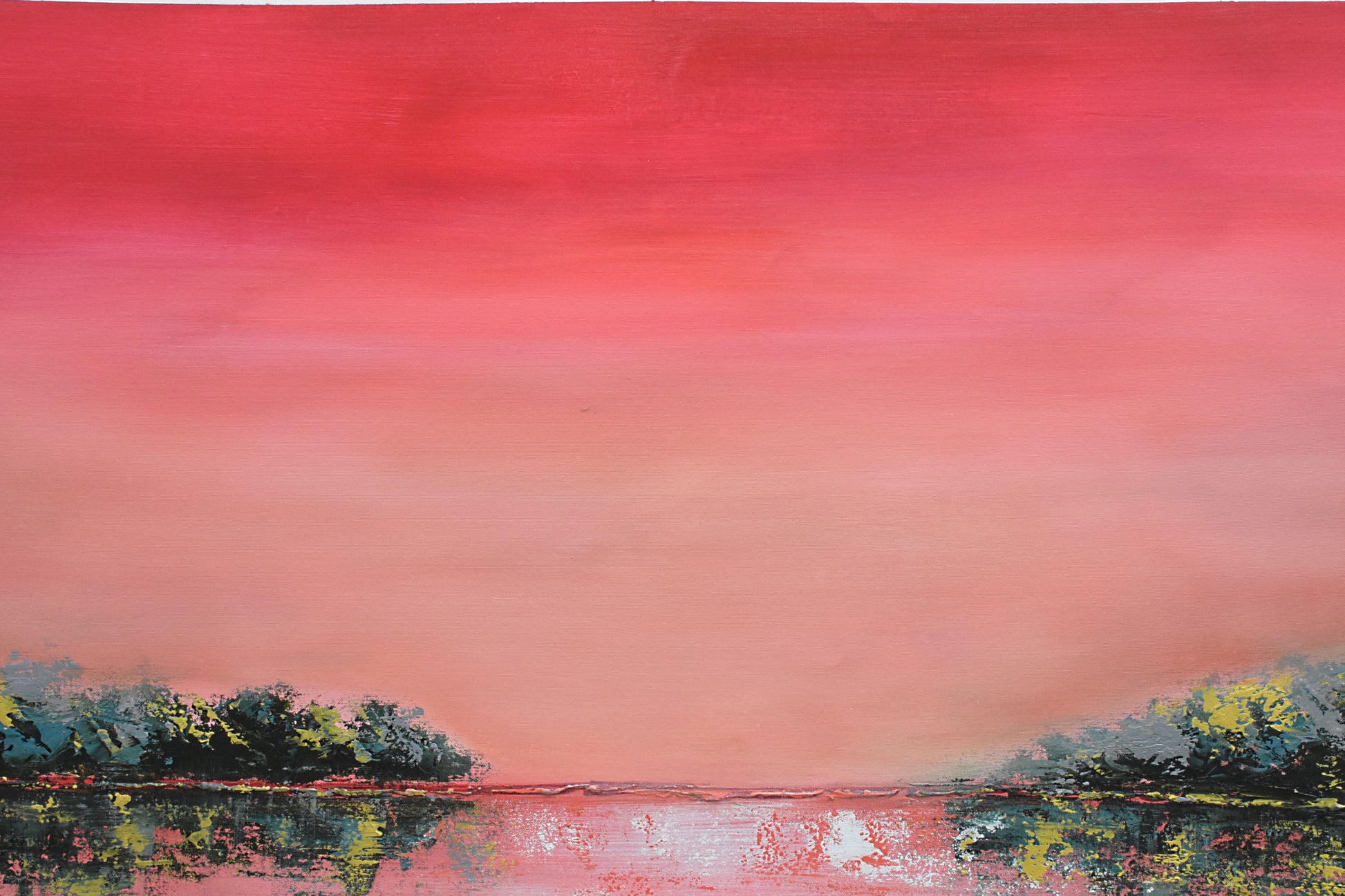 The Evening Meadows Handmade Acrylic on Canvas Abstract Wall Painting - Deczo