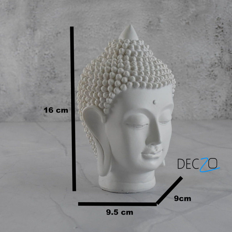 White Color Buddha Head - Deczo