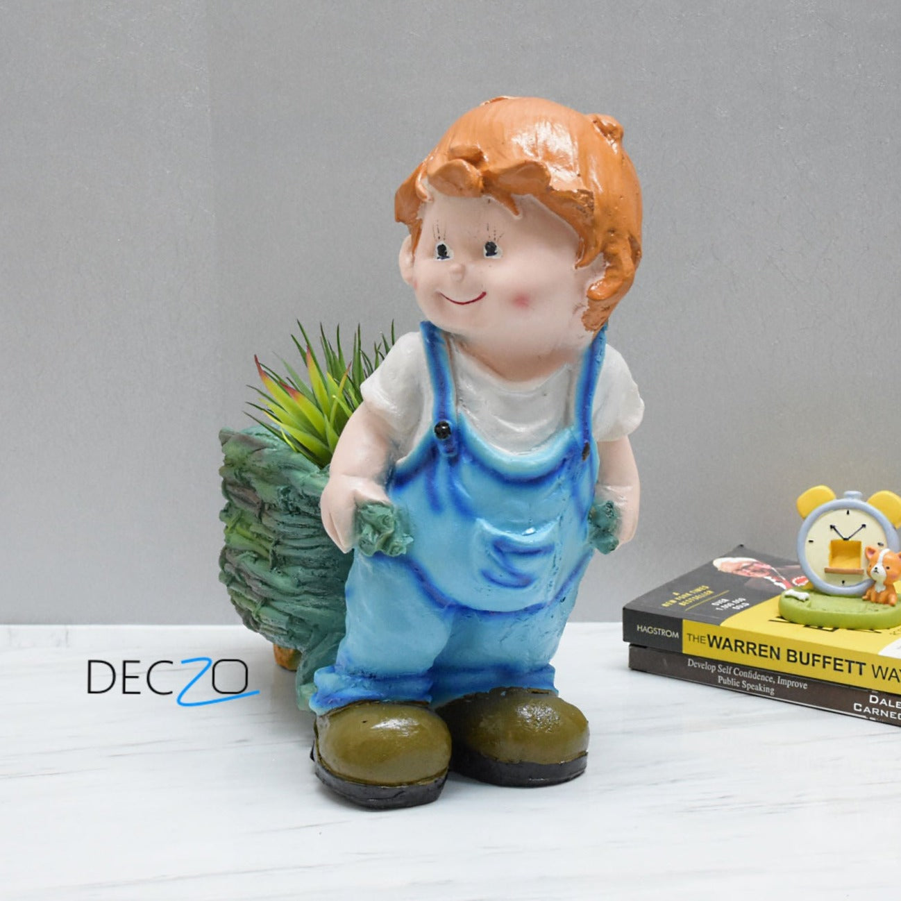 Boy Holding Cart Planter - Deczo