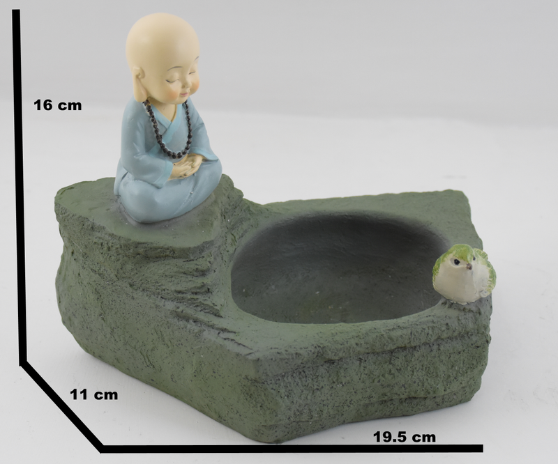Meditating Monk Resin Succulent Pot - Deczo
