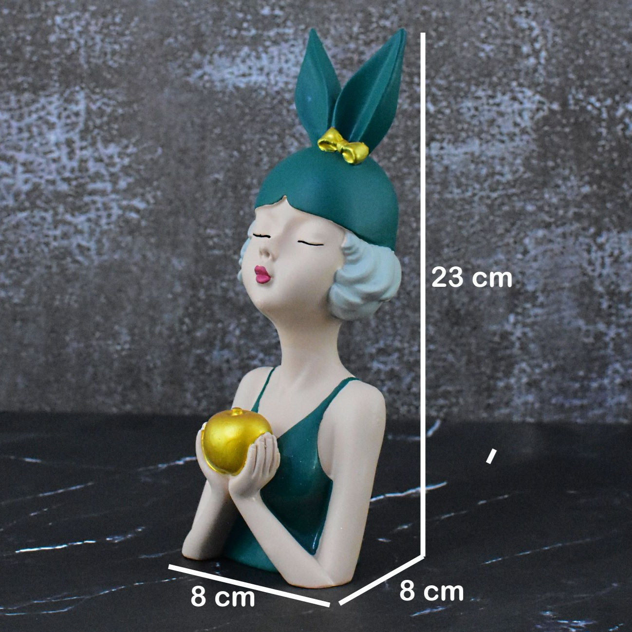 The Girl holding apple : Teal - Deczo