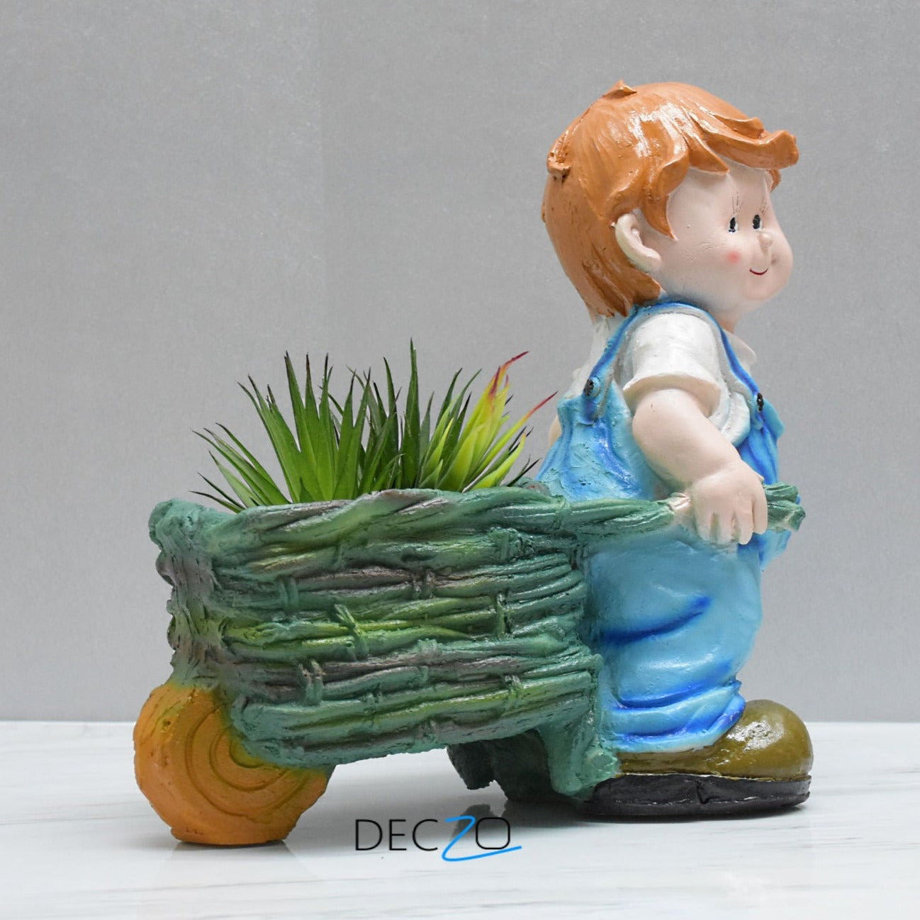 Boy Holding Cart Planter - Deczo