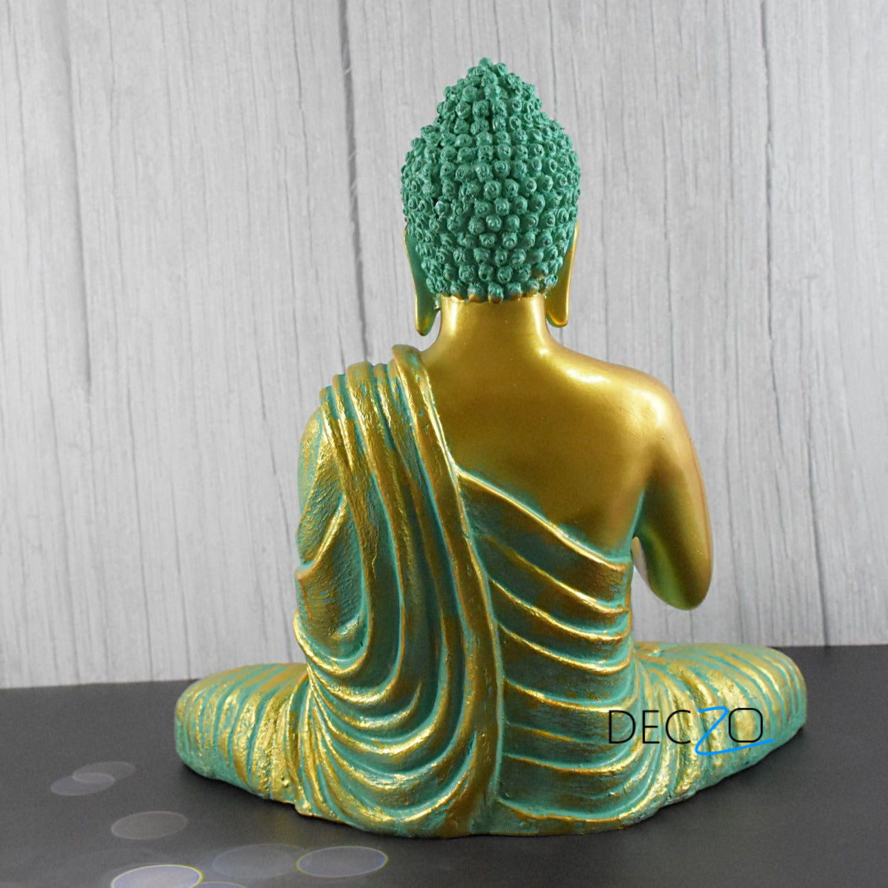 Big Size Meditating Buddha Idol : Antique Golden - Deczo