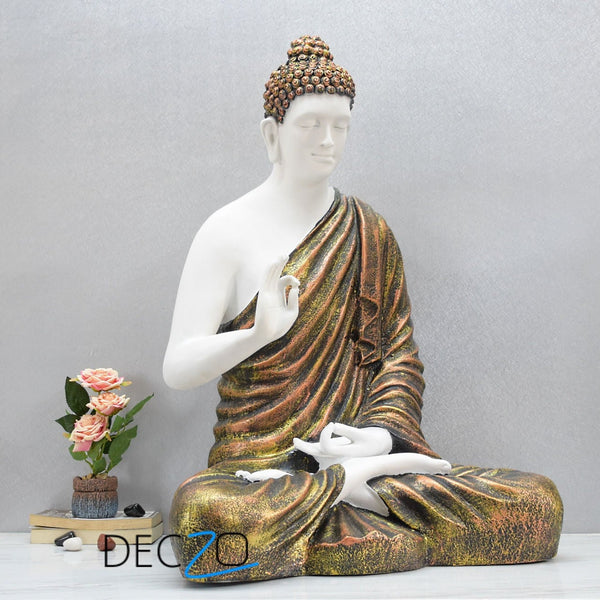 3 Feet Serene Blessing Buddha : Copper Blend Golden - Deczo