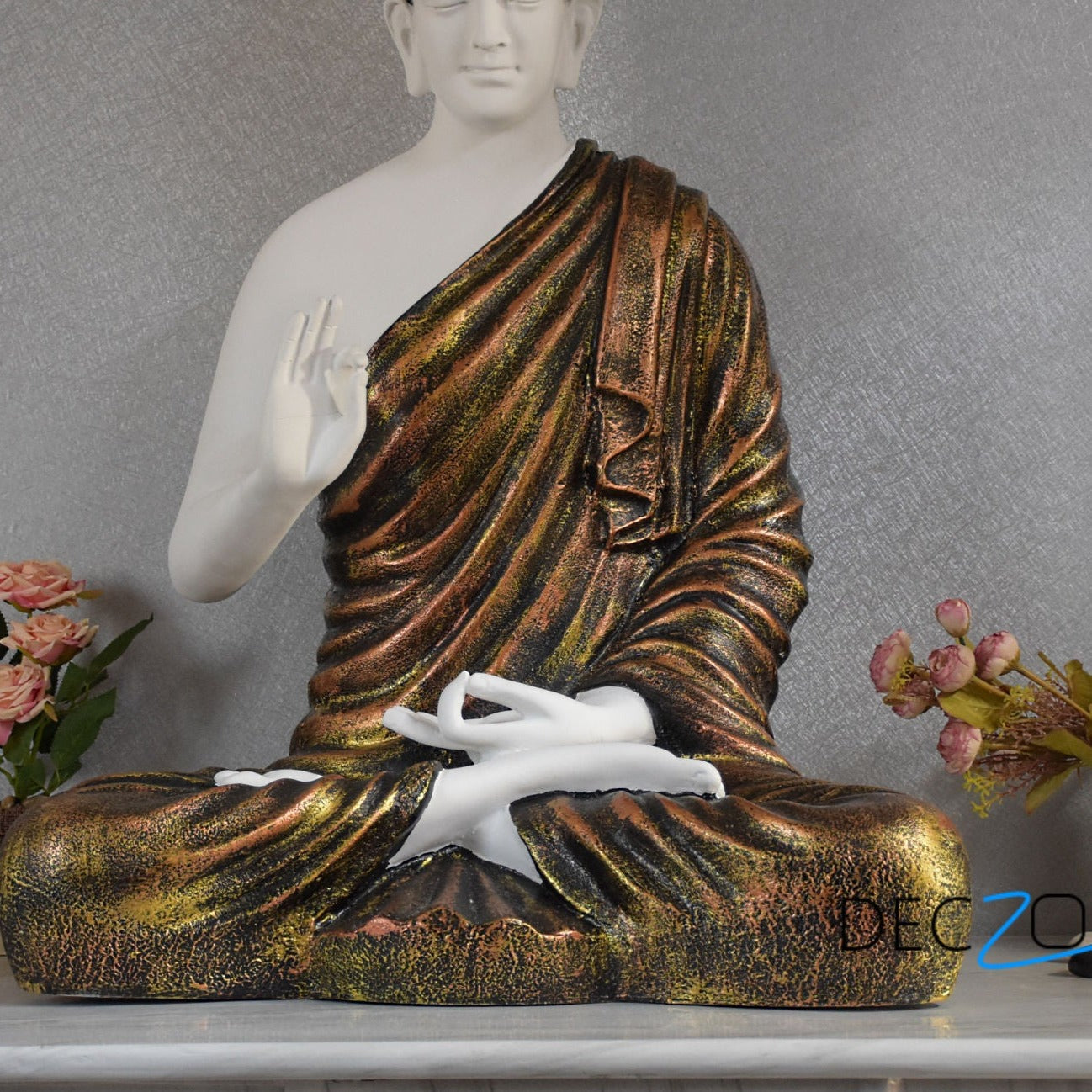 3 Feet Serene Blessing Buddha : Copper Blend Golden - Deczo