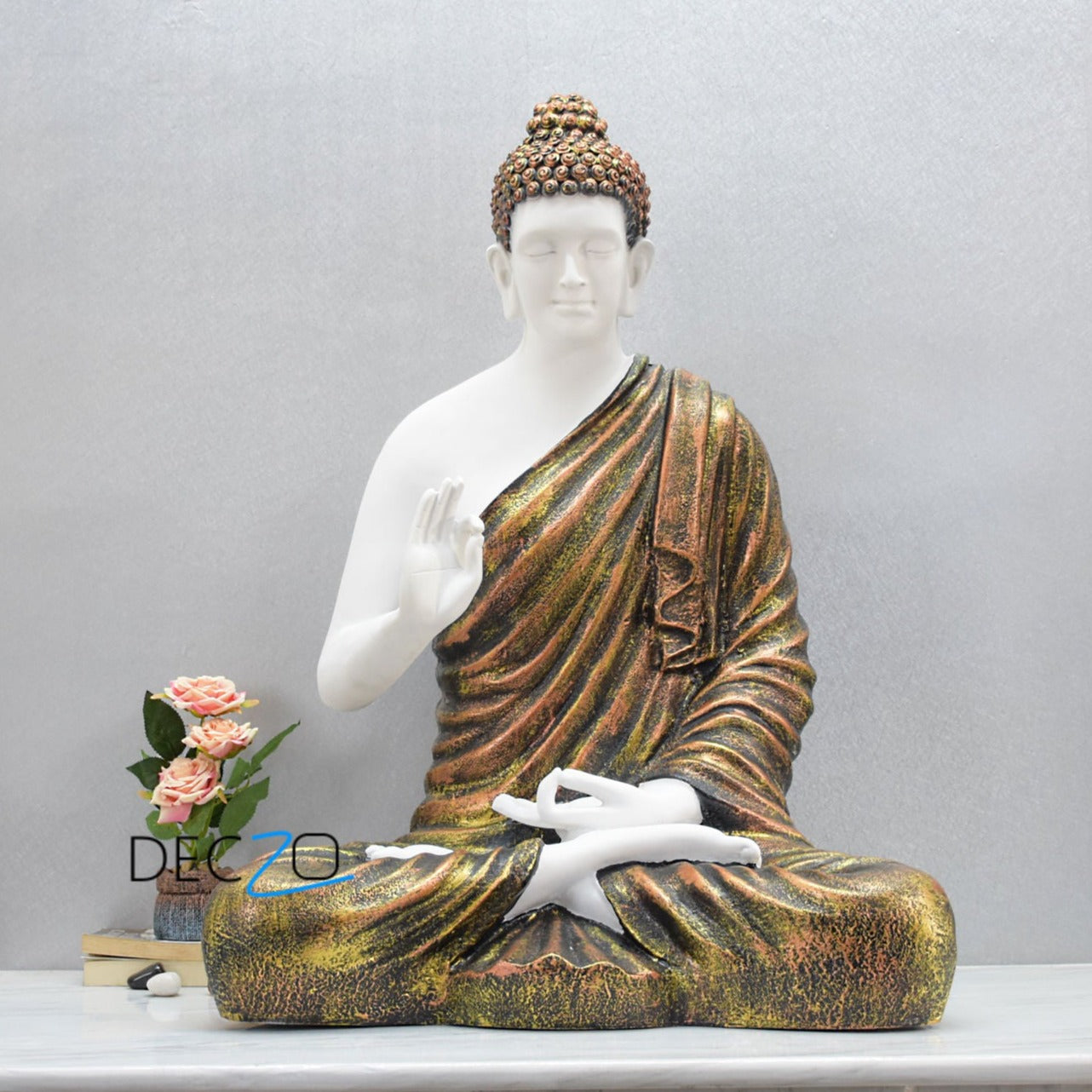 3 Feet Serene Blessing Buddha : Copper Blend Golden - Deczo