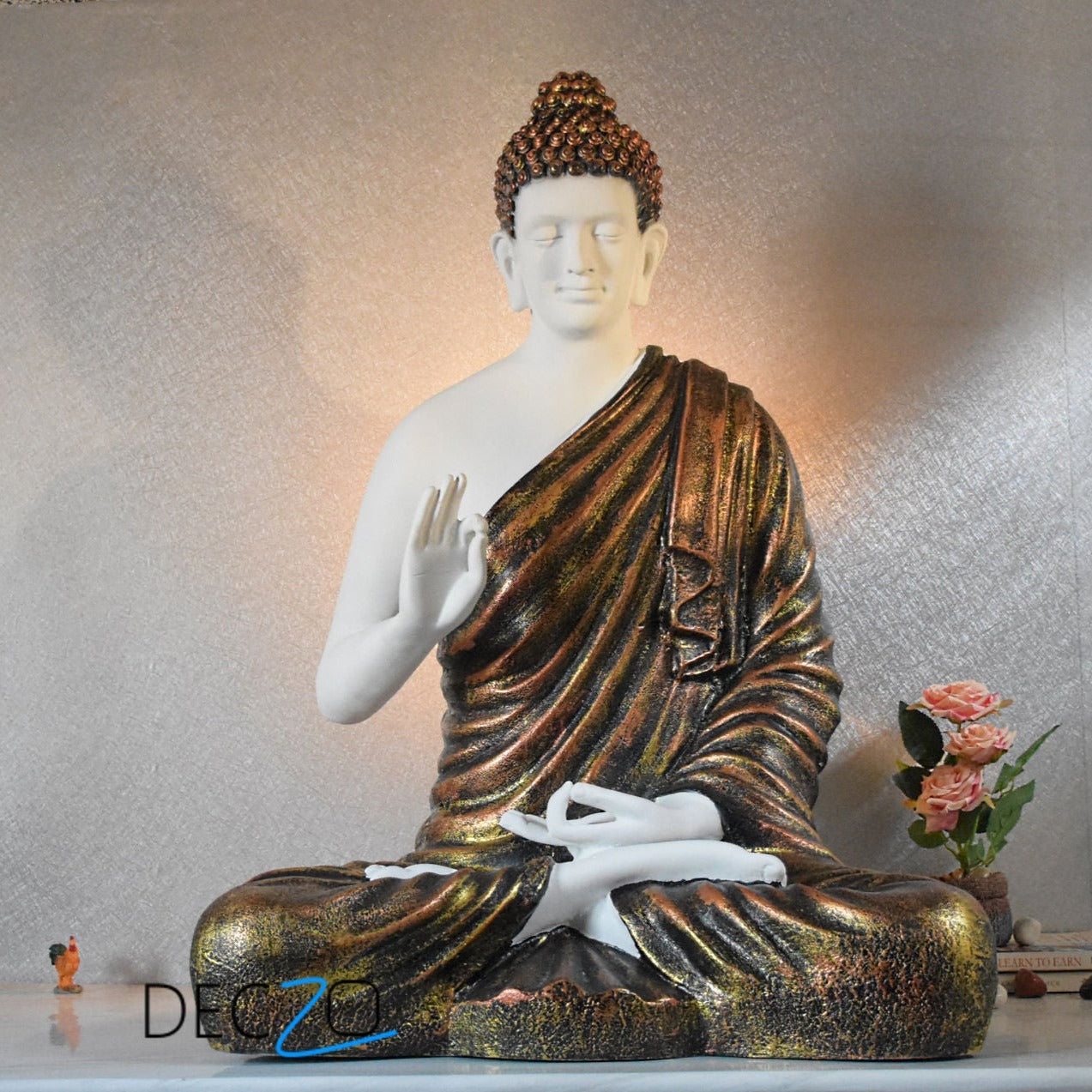 3 Feet Serene Blessing Buddha : Copper Blend Golden - Deczo