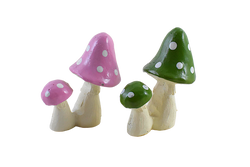 Miniature Mushroom for Fairy Garden Tray, Garden Decor, Gift: Set of 2 - Deczo