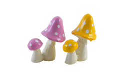 Miniature Mushroom for Fairy Garden Tray, Garden Décor, Gift: Set of 2 - Deczo