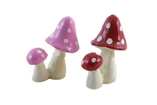 Miniature Mushroom for Fairy Garden Tray, Garden Décor, Gift: Set of 2 - Deczo