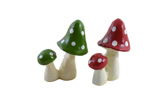 Miniature Mushroom for Fairy Garden Tray, Garden Décor, Gift: Set of 2 - Deczo