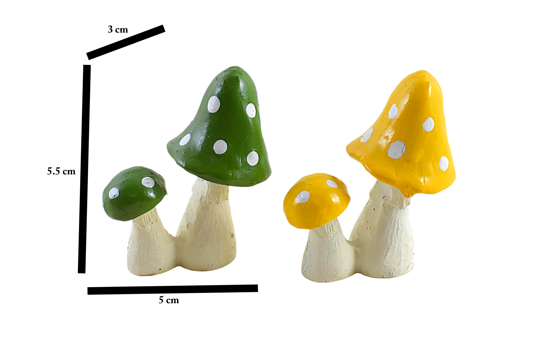 Miniature Mushroom for Fairy Garden Tray, Garden Decor, Gift: Set of 2 - Deczo