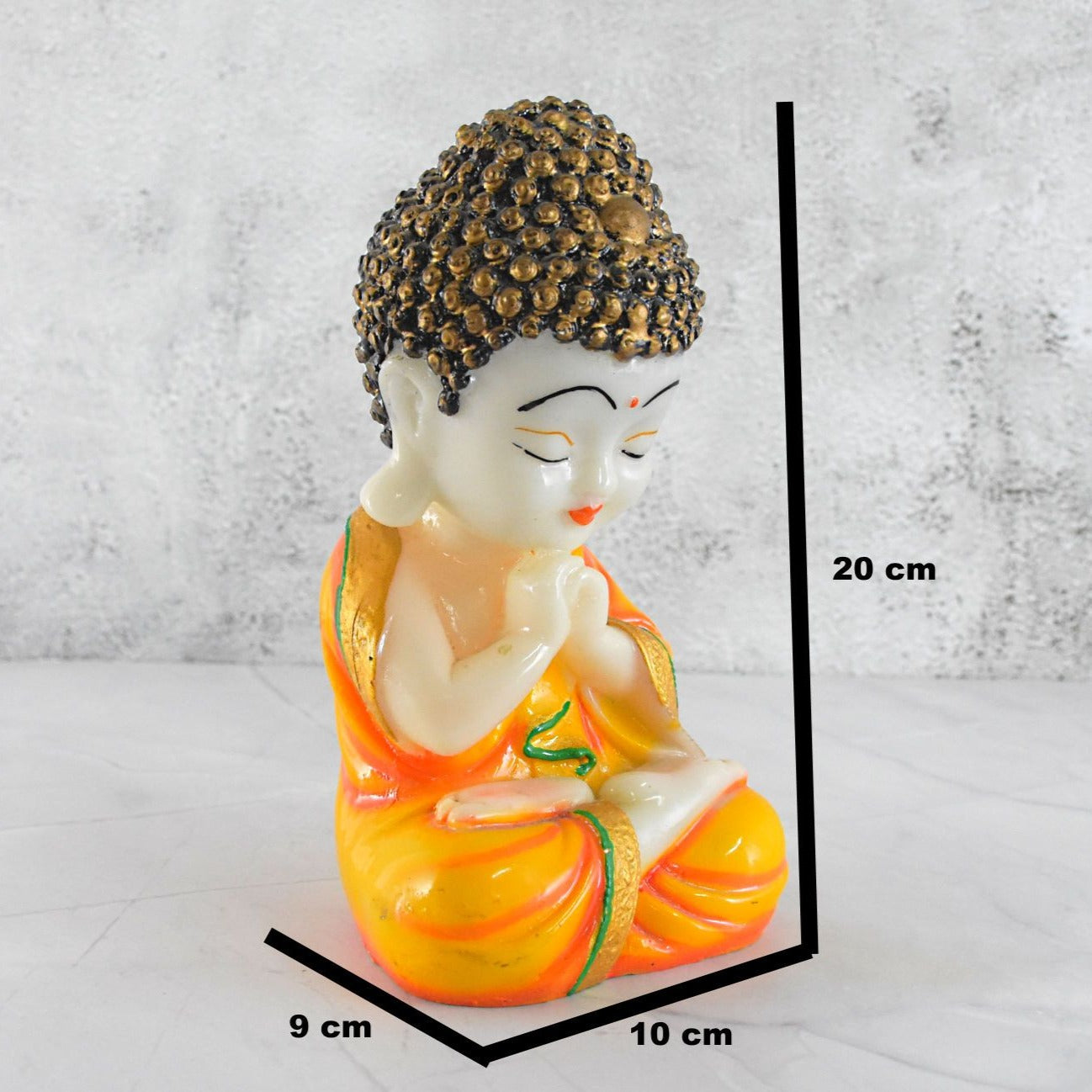 Marbel Buddha in Thinking Position : Multicolor - Deczo