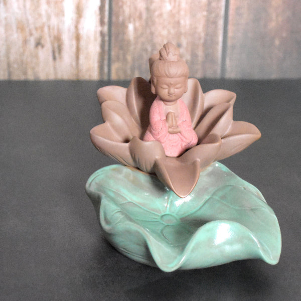 Buddha Lotus Incense Stick Holder & Backflow Burner - deczo