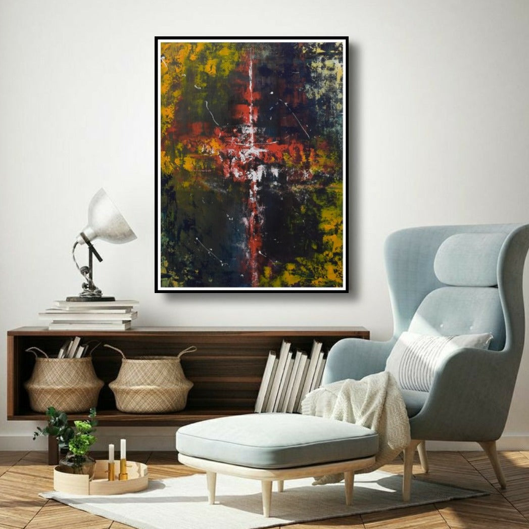 Divine Matrix  Handmade Acrylic on Canvas Abstract Wall Painting - Deczo