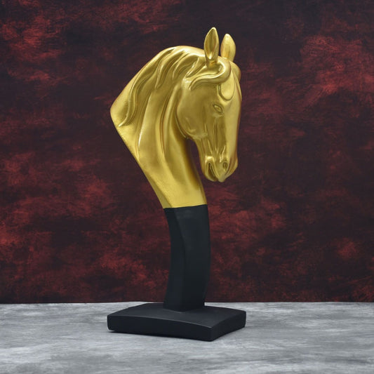 XL The Statement Stallion Statue- Golden Black - Deczo