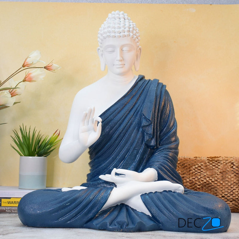 2 Feet Serene Blessing Buddha Idol : Royal Blue - Deczo